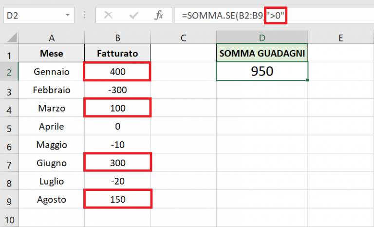 Funzione Sommase Su Excel Foglio Excel 0309